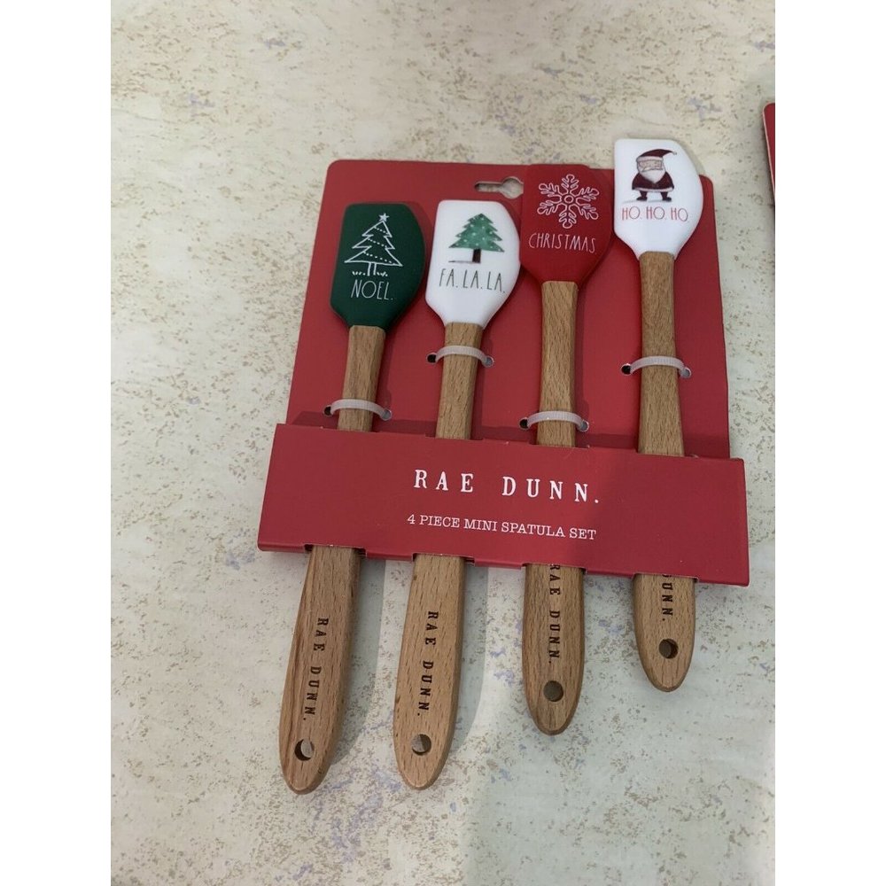 New Rae Dunn 2020 4 Piece Mini Spatula Christmas